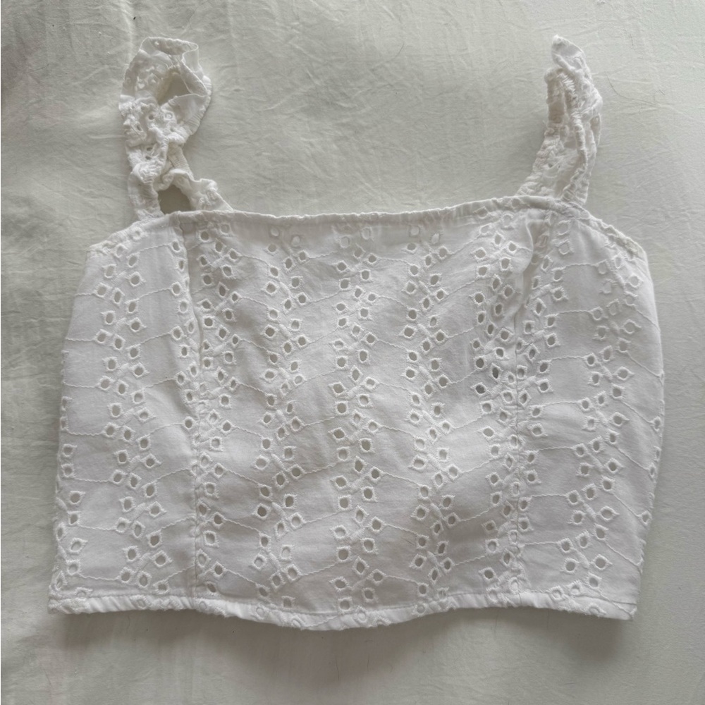 White Eyelet Hollister Crop Top
